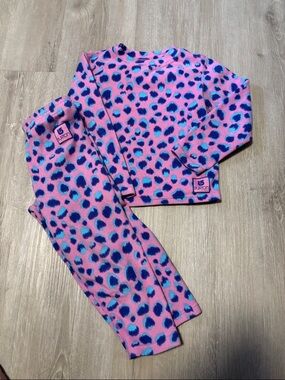 Burton Pink with Blue Leopard Fleece Base Layer